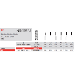 Fraise en carbure de tungstène pour des fissures / finition 5 pcs - EDENTA