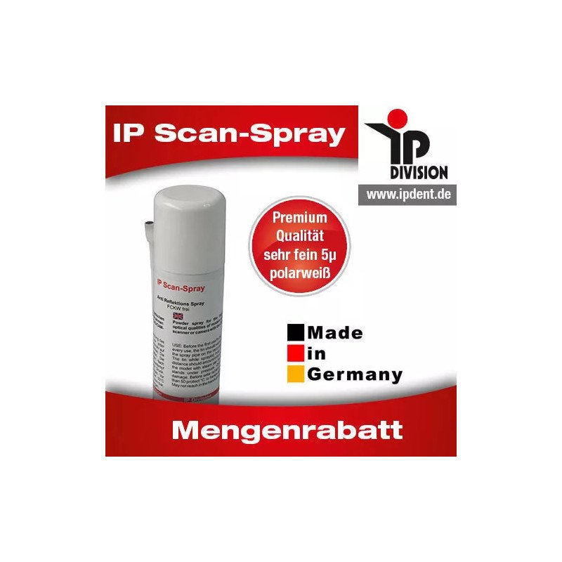 Spray antireflet IP Scan Spray Ultra Fine Premium pour numérisation 3D CAO/FAO sans TiO2 200 ml - IP DIVISION
