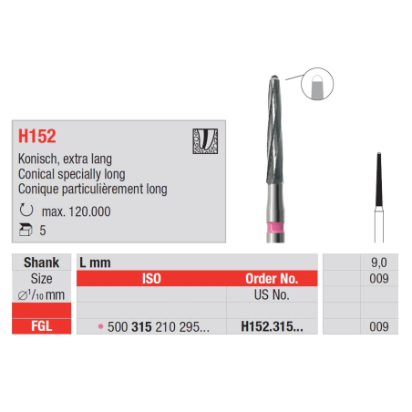 Fraise endodontique FGL 5pcs - EDENTA