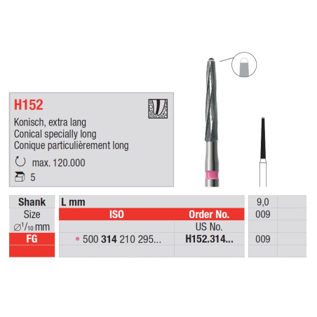 Fraise endodontique FG 5pcs - EDENTA