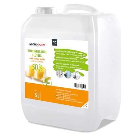 Acide Citrique Liquide 50% Microactiv® détartrant en bidon de 5 L - HOFER CHEMIE