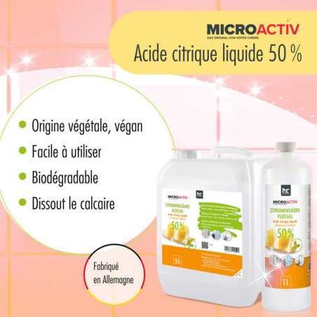 Acide Citrique Liquide 50% Microactiv® détartrant en bidon de 5 L - HOFER CHEMIE