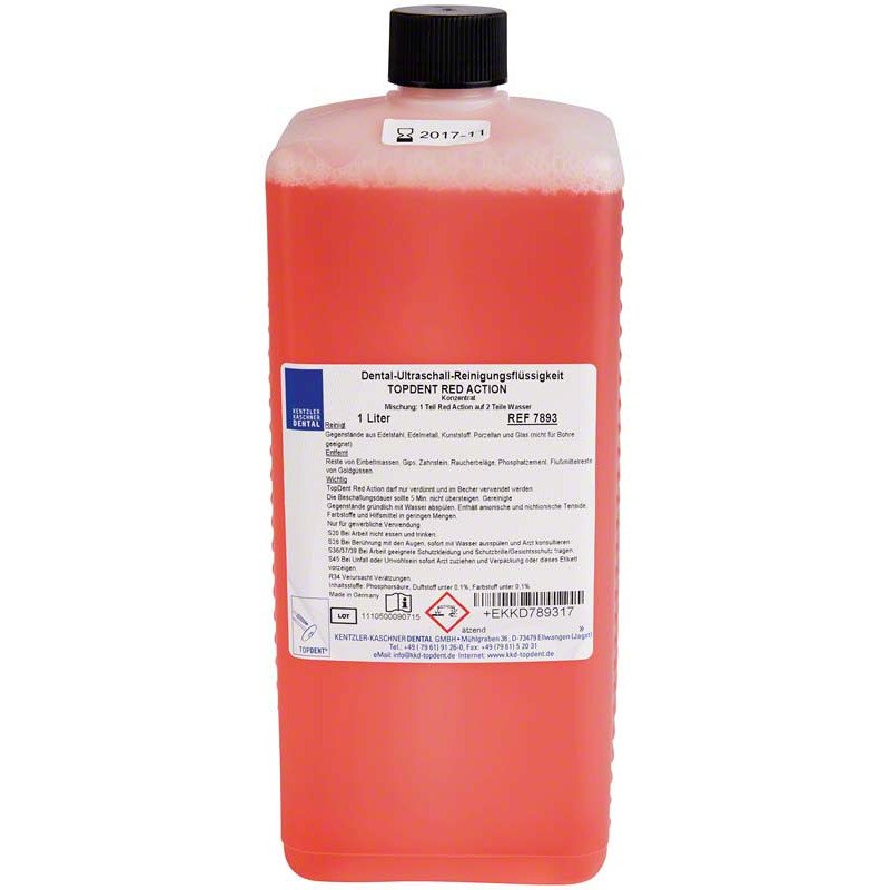 Liquide nettoyant à ultrasons Red Action 1 et 5 litre - TOPDENT