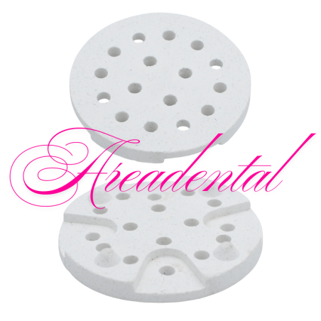 Plateau de cuisson four dentaire Ø 68 mm avec 7 pinces - AREADENTAL