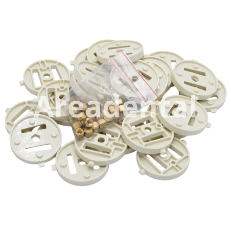Plaques de montage plastiques x 24 + écrous x 10 pour Quick Perfect- FAG DENTAIRE