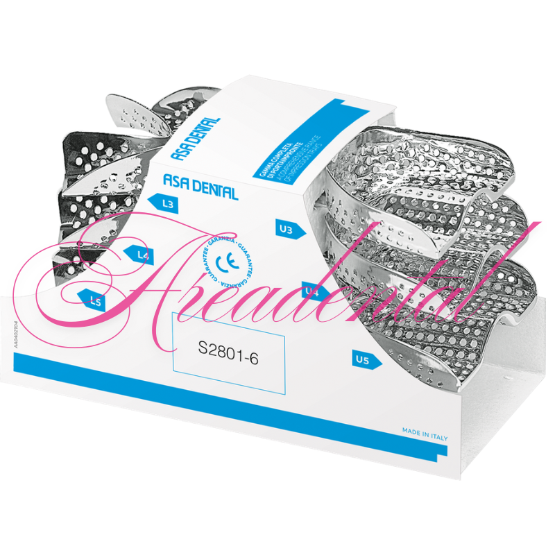 Set de portes empreintes perforés 6 pcs - ASA DENTAL Set de portes empreintes perforés 6 pcs - ASA DENTAL