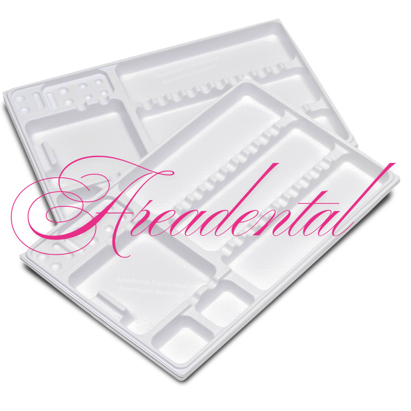 Grand plateau jetable en plastique polystyrène 50 pcs - Larident