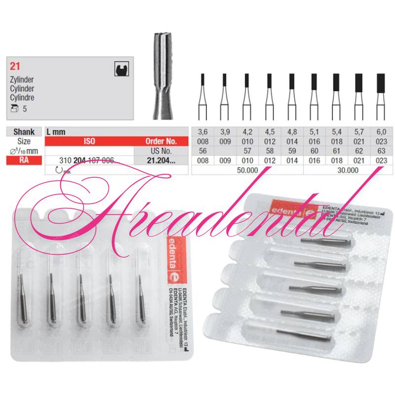 Fraise pour préparation 21 Type RA 5 pièces - EDENTA