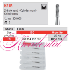 Fraise en carbure de tungstène FG 5 pièces H21R - EDENTA