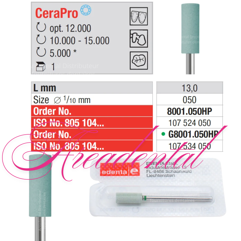 Polissoir CeraPro très efficace bague verte - EDENTA