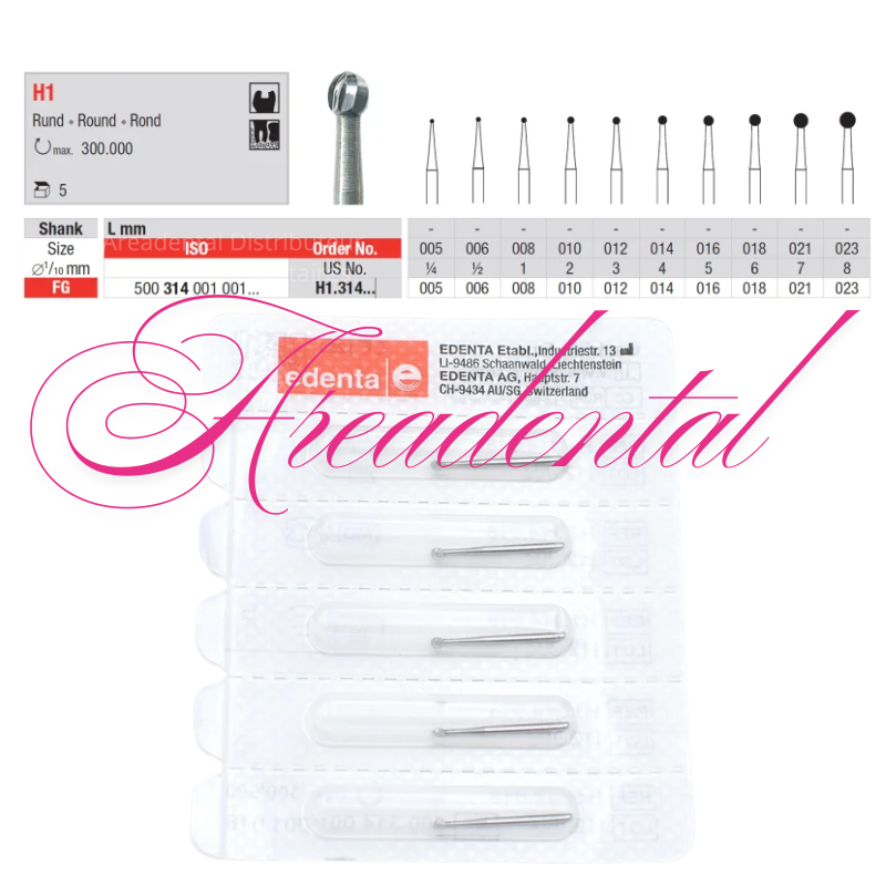 Fraise en carbure du tungstène H1 5pcs - EDENTA