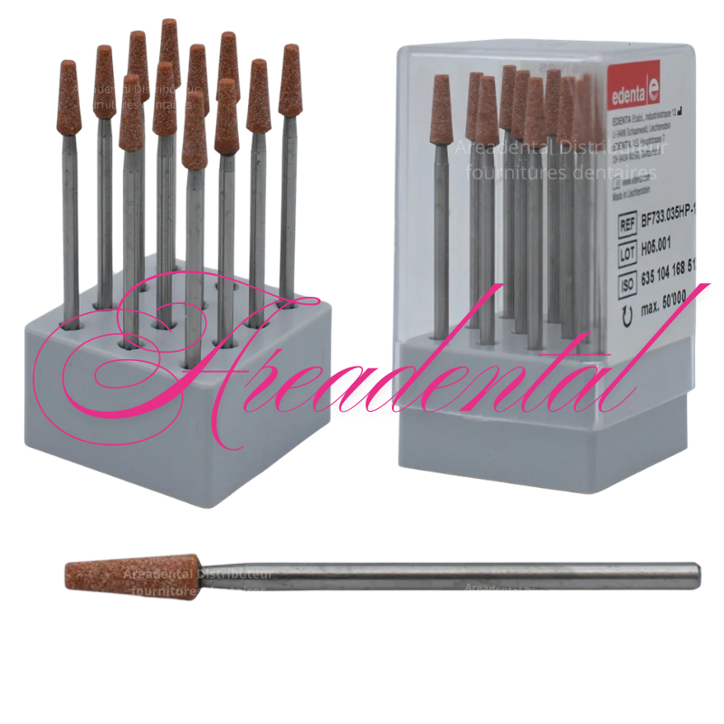 Fraises polissoirs abrasifs à liant céramique 12pcs - EDENTA