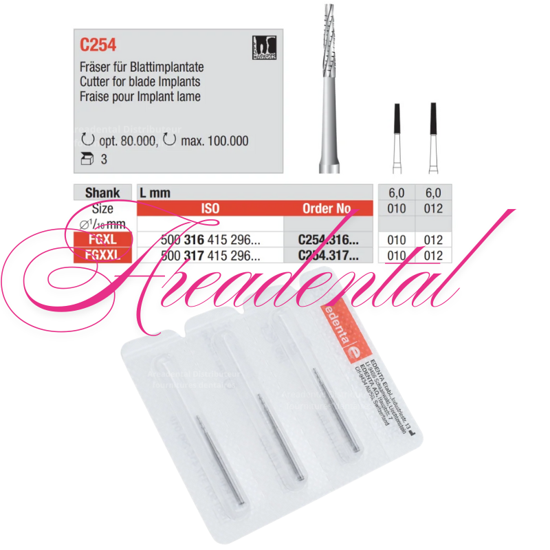 Fraise pour Implante lame C254 - EDENTA