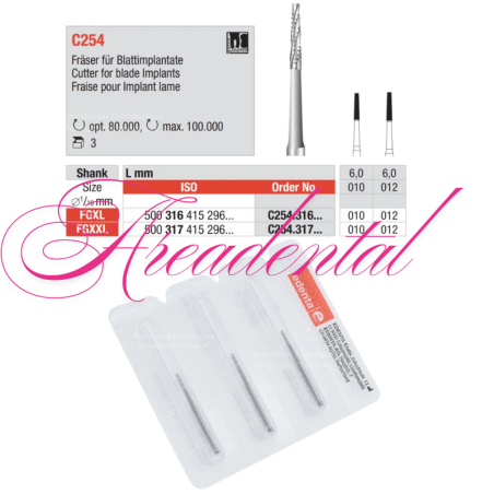 Fraise pour Implante lame C254 - EDENTA