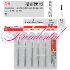 Fraise carbure de tungstène C23L pour finition 5 pcs- Edenta