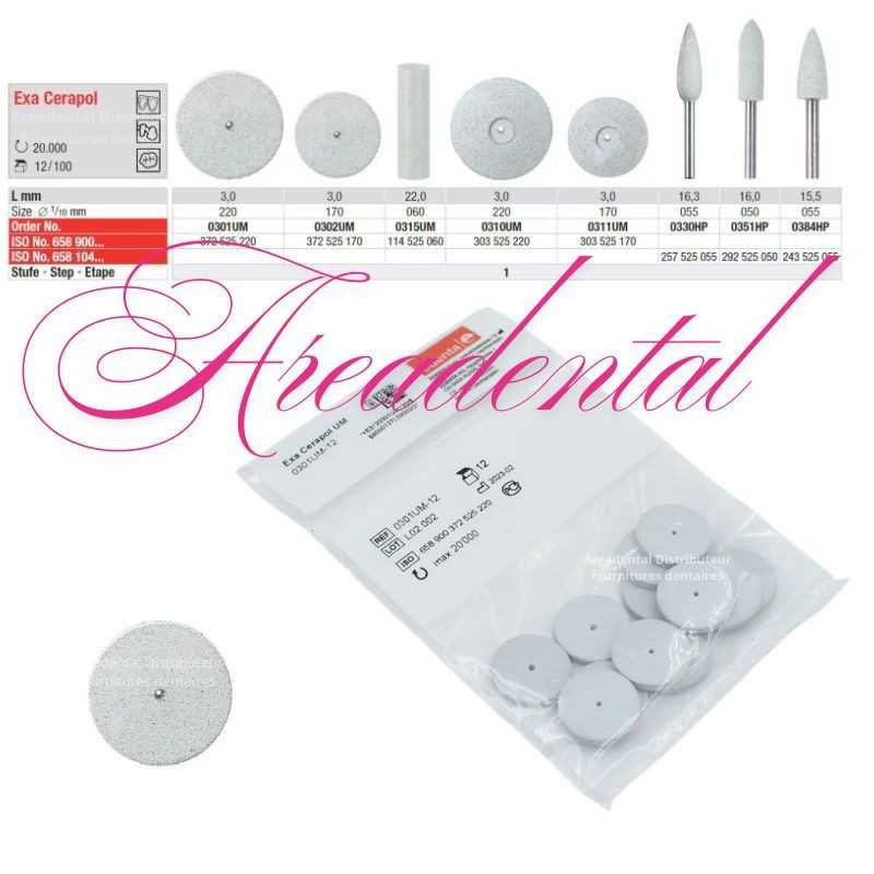 Polissoir Exa Cerapol HP pour céramique 12pcs - Edenta