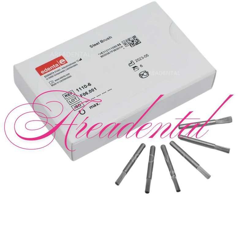 Brosses en acier pour nettoyage couronnes 6 pcs - EDENTA