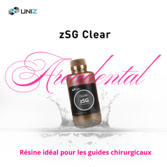 zSG Clear résine pour impression guide chirurgicaux 1 kg - UNIZ