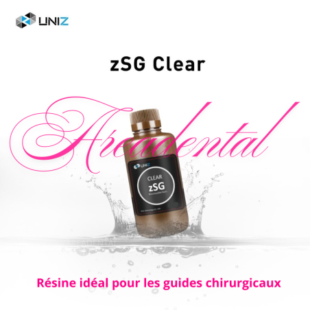 zSG Clear résine pour impression guide chirurgicaux 1 kg - UNIZ